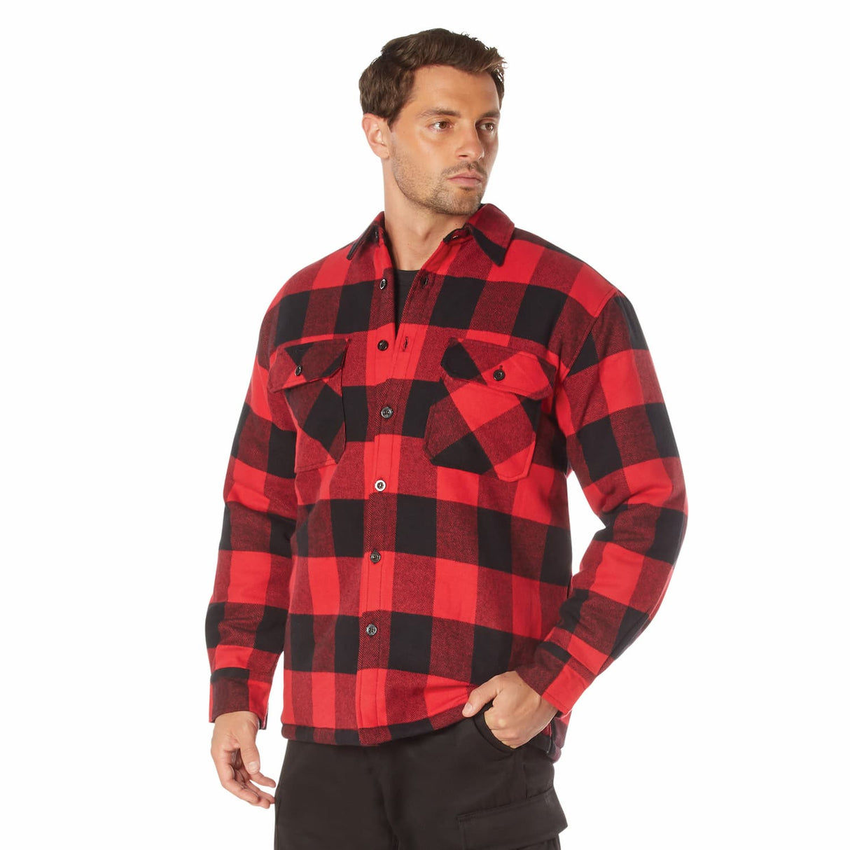Rothco Men's Buffalo Plaid Flannel Quilt-Lined Shirt Jacket