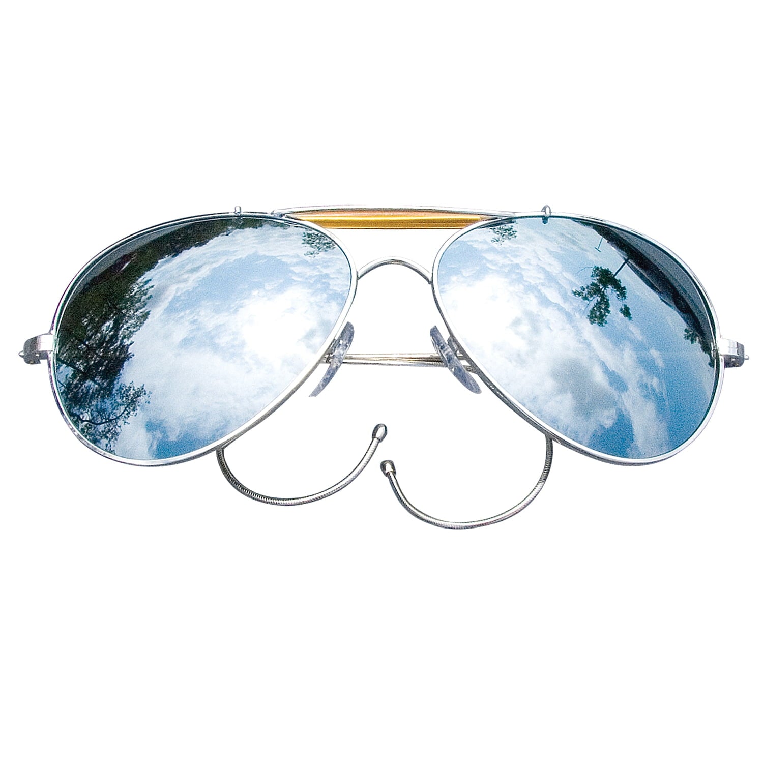 Air Force Style Aviator Sunglasses with Cable Temples