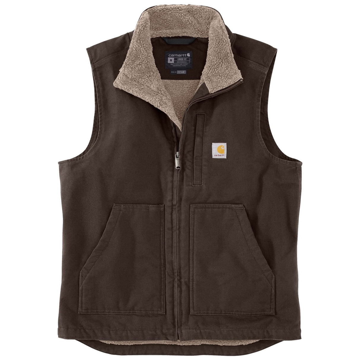 Carhartt Loose Fit Washed Duck Sherpa-Lined Mock-Neck Men's Vest