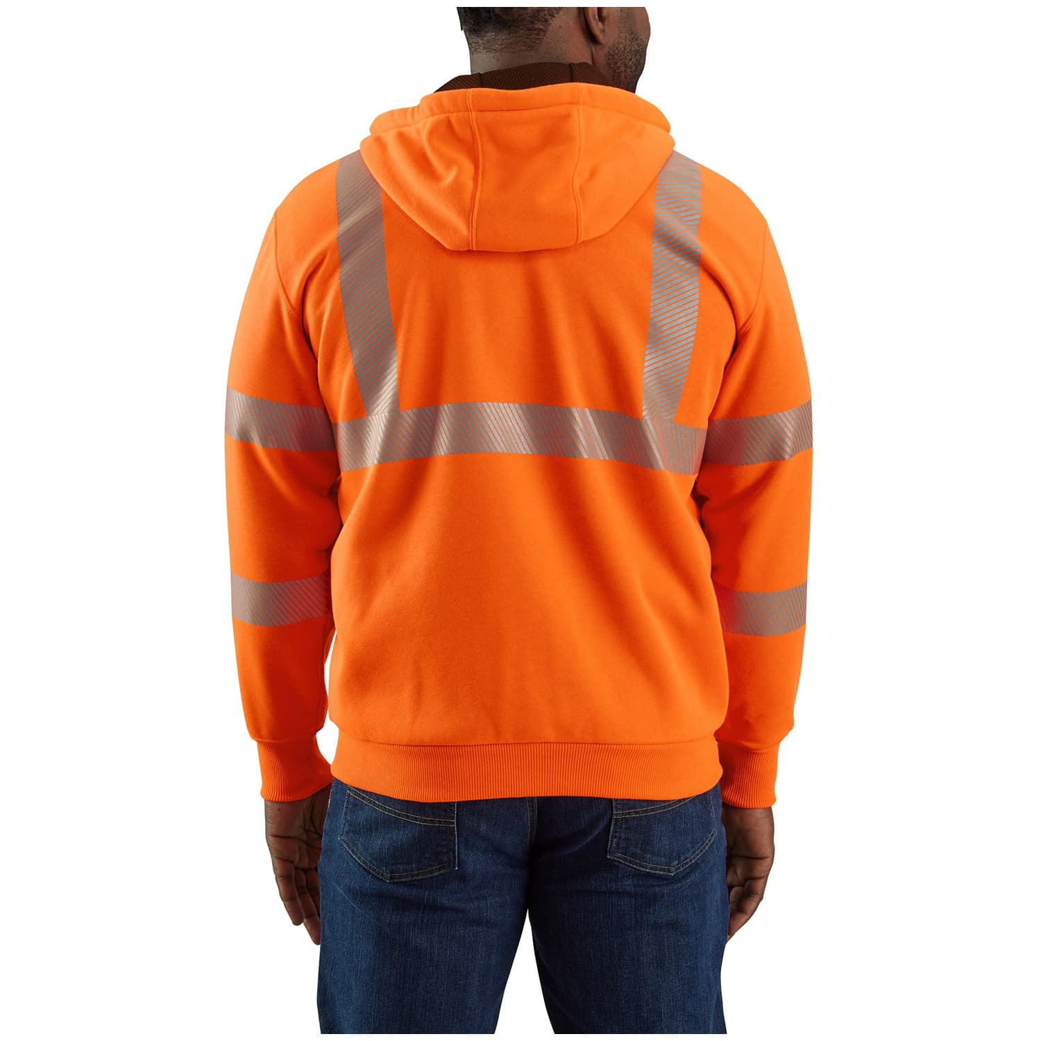 Carhartt High-Visibility Rain Defender Loose Fit Midweight Thermal Zip Class 3 Hooded Sweatshirt