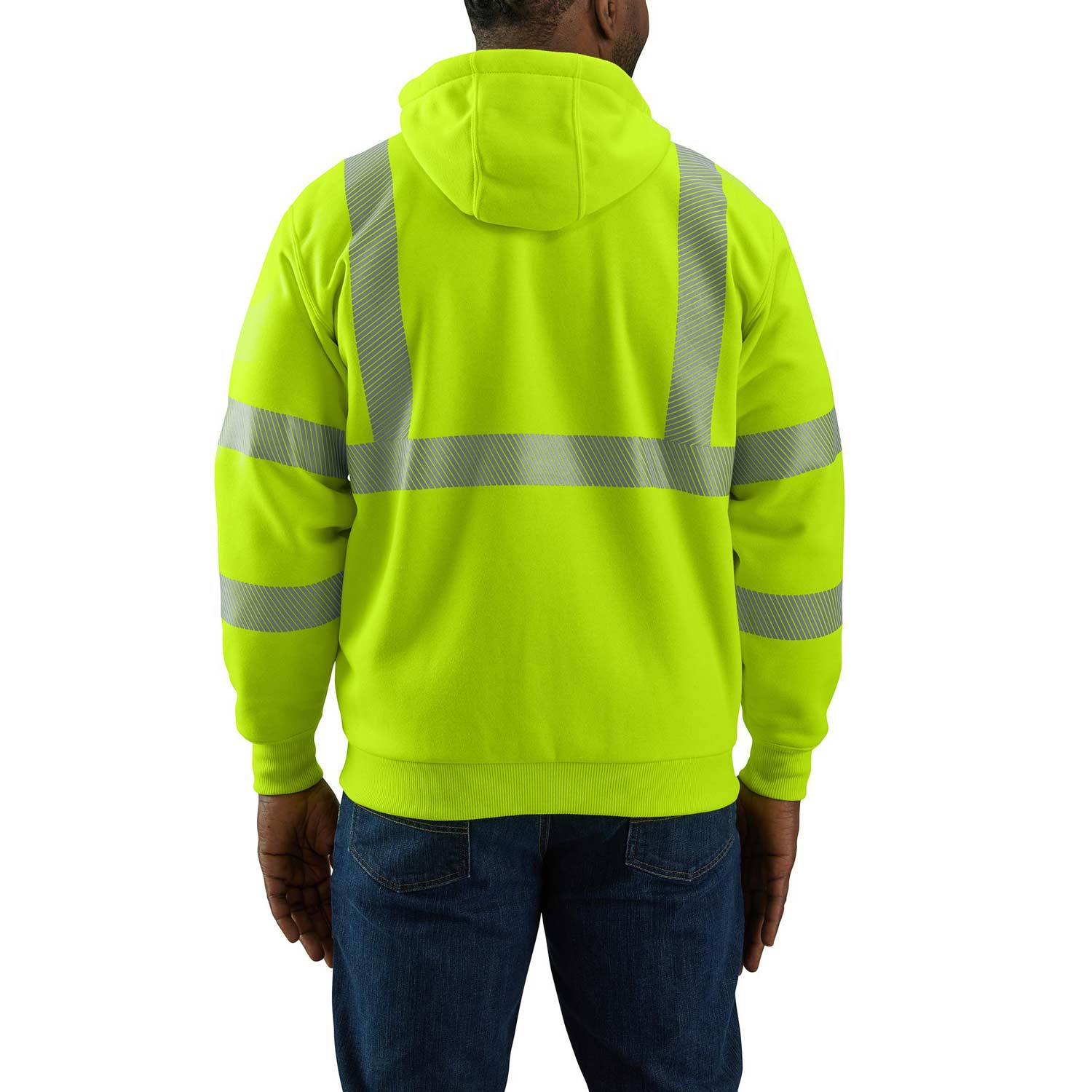 Carhartt High-Visibility Rain Defender Loose Fit Midweight Thermal Zip Class 3 Hooded Sweatshirt