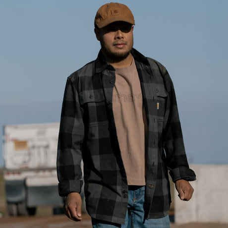 Carhartt Loose Fit Heavyweight Flannel Long-Sleeve Plaid Shirt
