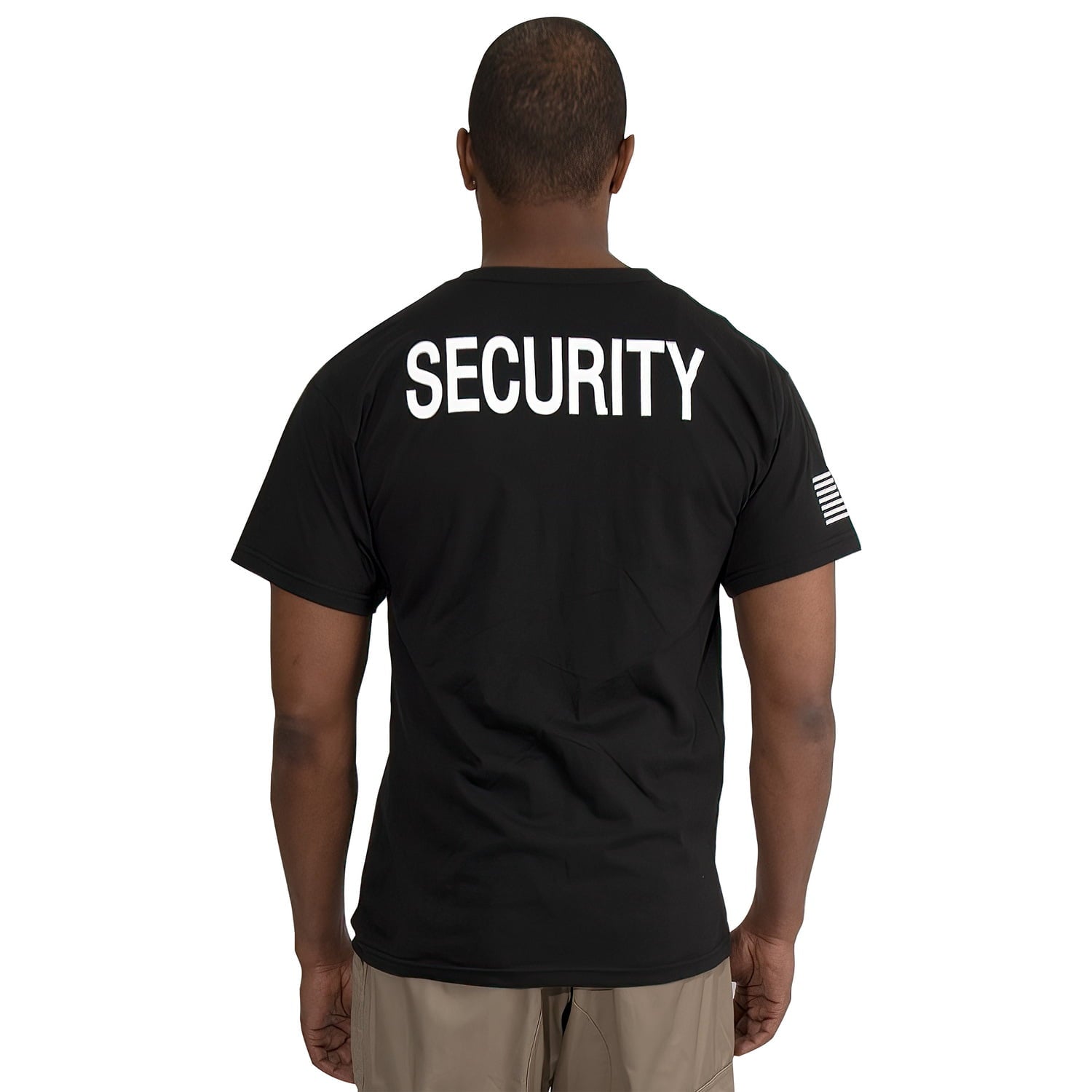 Double Sided Security T-Shirt with US Flag on Sleeve