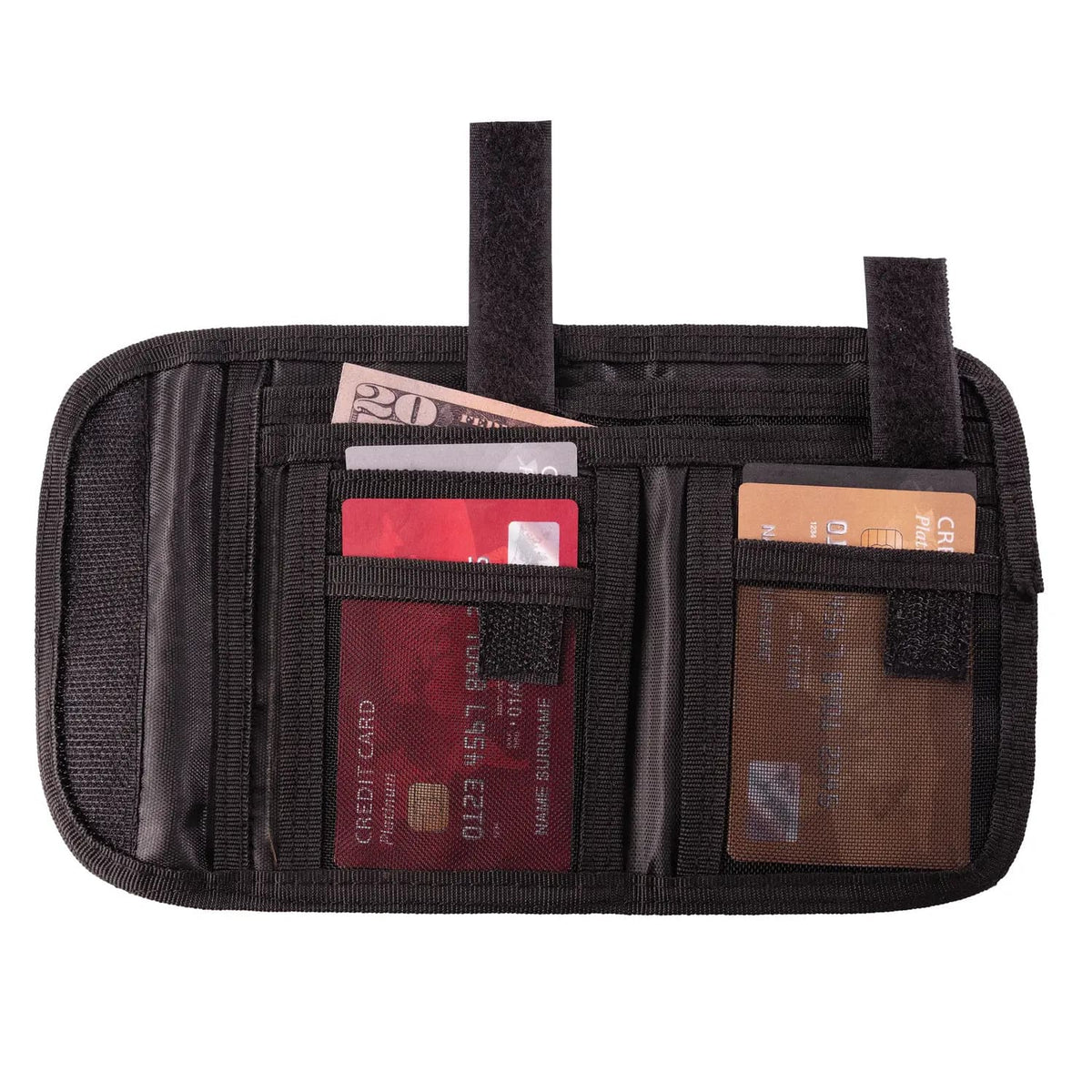 Deluxe Black Tri-Fold Wallet with Badge Holder