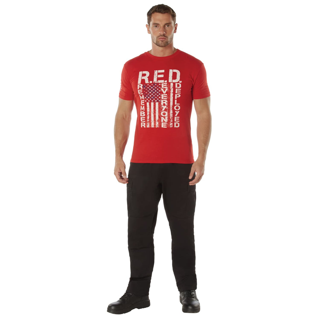 R.E.D. Remember Everyone Deployed Athletic Fit Military T-Shirt