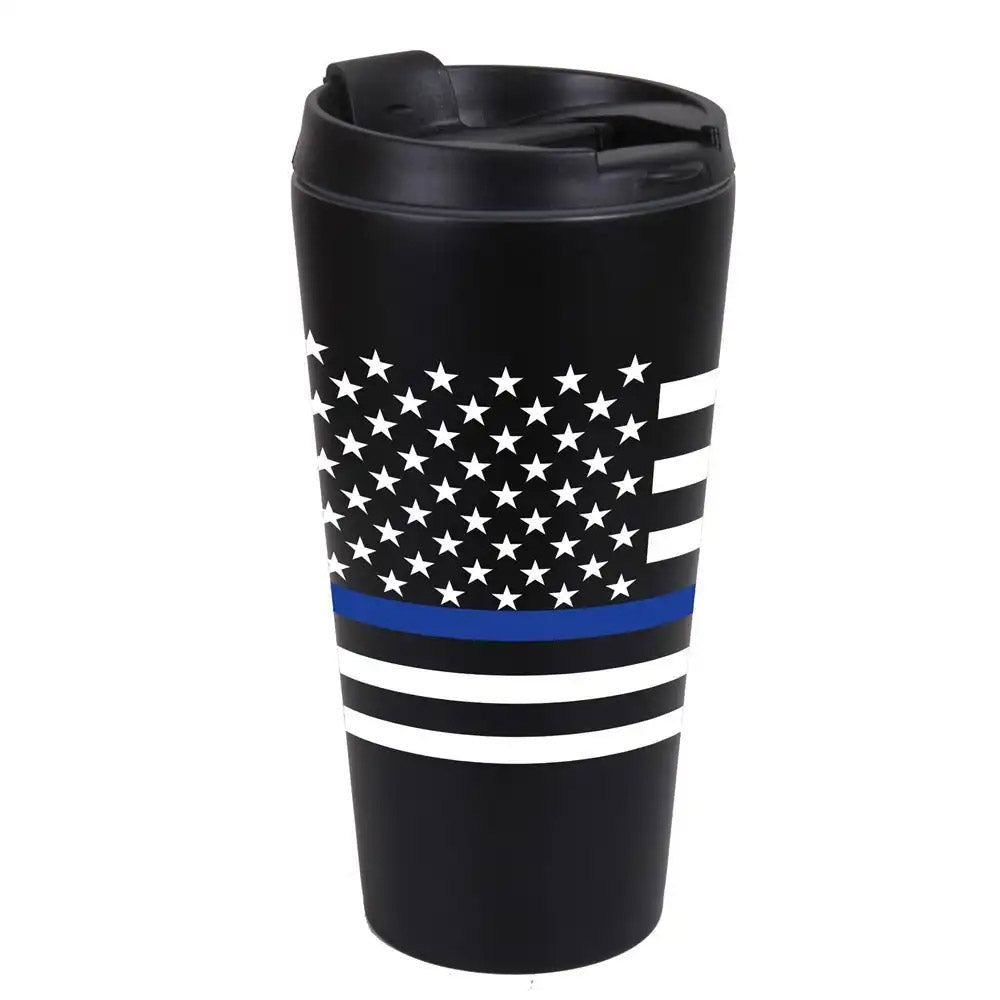 Thin Blue Line Flag Travel Coffee Mug