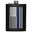 Thin Blue Line US Flag Stainless Steel Flask