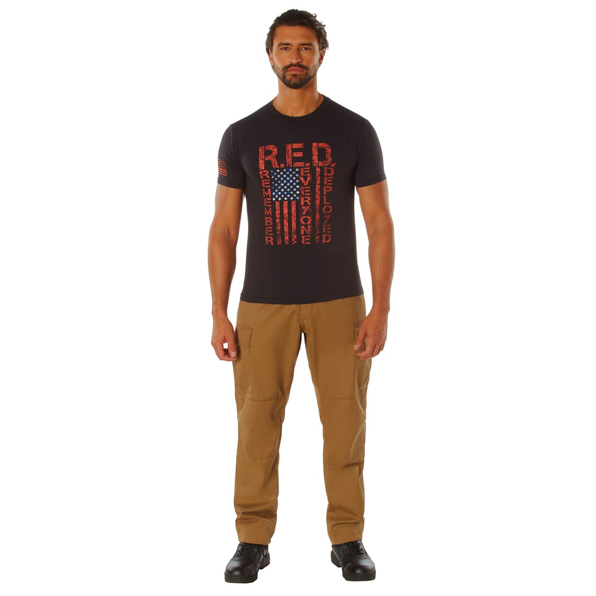 R.E.D. Remember Everyone Deployed Athletic Fit Military T-Shirt