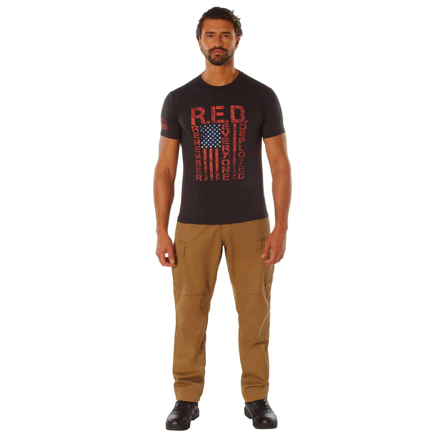 R.E.D. Remember Everyone Deployed Athletic Fit Military T-Shirt