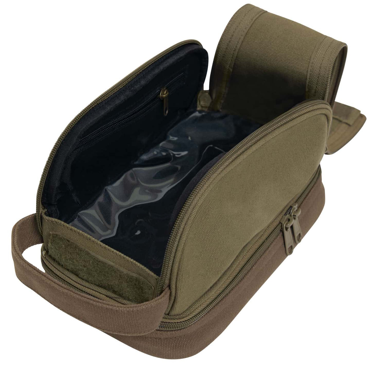Two-Tone Dual-Compartment Canvas Dopp Kit
