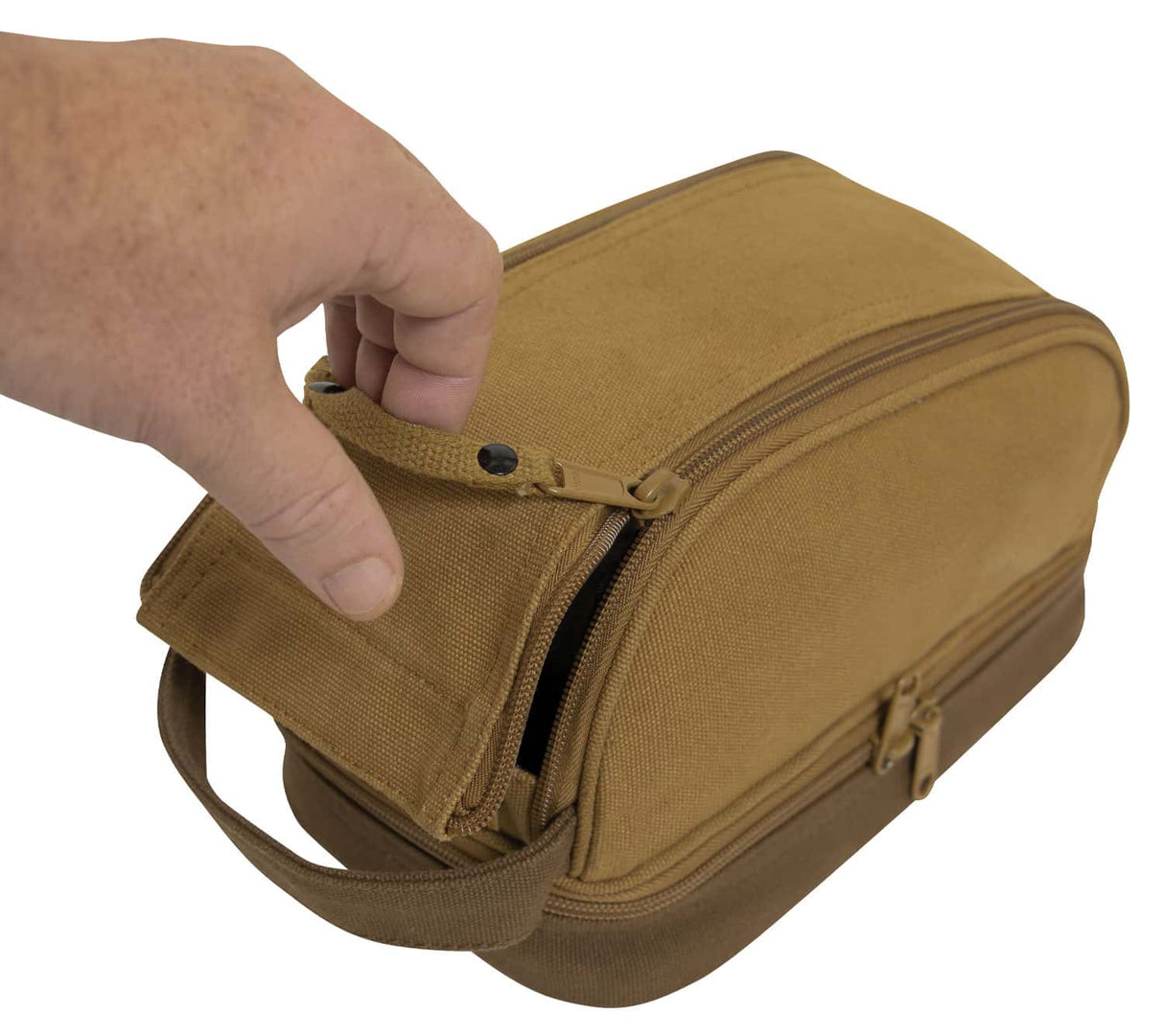 Two-Tone Dual-Compartment Canvas Dopp Kit