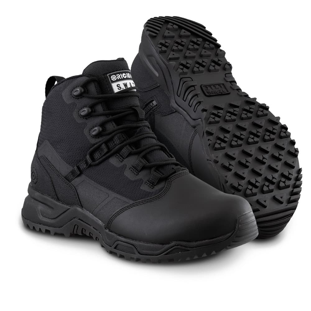 Original S.W.A.T. Alpha Fury 2.0 6-inch Polishable Toe Side-Zip Men's Black Tactical Boot