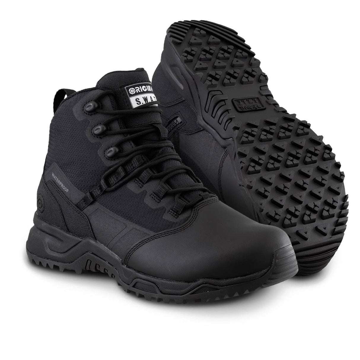 Original S.W.A.T. Alpha Fury 2.0 6-inch Polishable Toe Side-Zip Waterproof Men's Black Tactical Boot