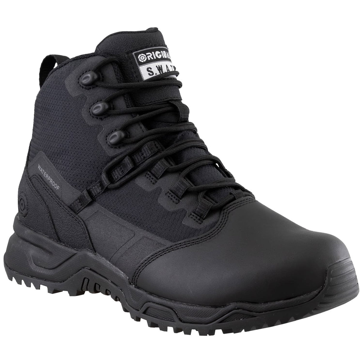 Original S.W.A.T. Alpha Fury 2.0 6-inch Polishable Toe Side-Zip Waterproof Men's Black Tactical Boot