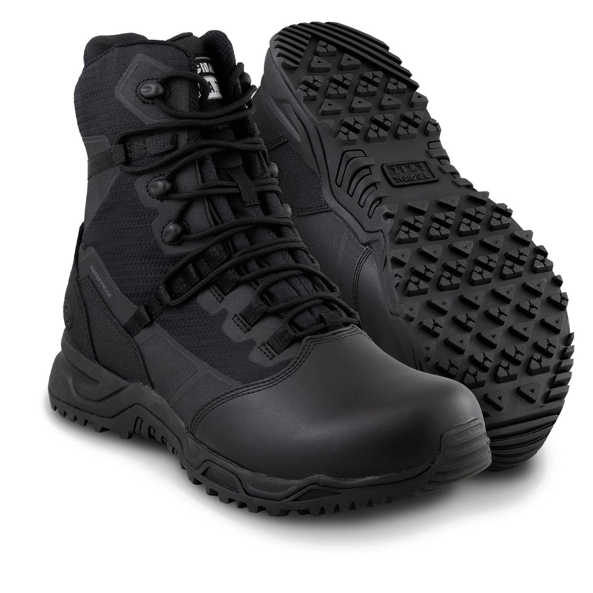 Original S.W.A.T. Alpha Fury 2.0 8-inch Polishable Toe Side-Zip Waterproof Men's Black Tactical Boot
