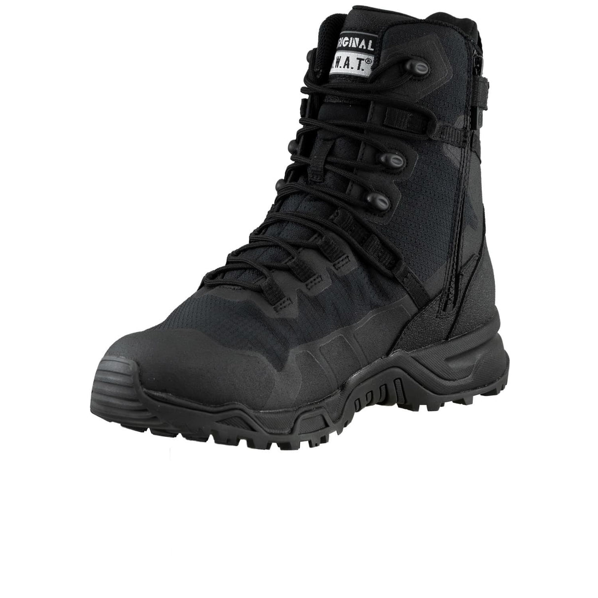Original S.W.A.T. Alpha Fury 2.0 8-inch Side-Zip Safety Toe Men's Black Tactical Boot