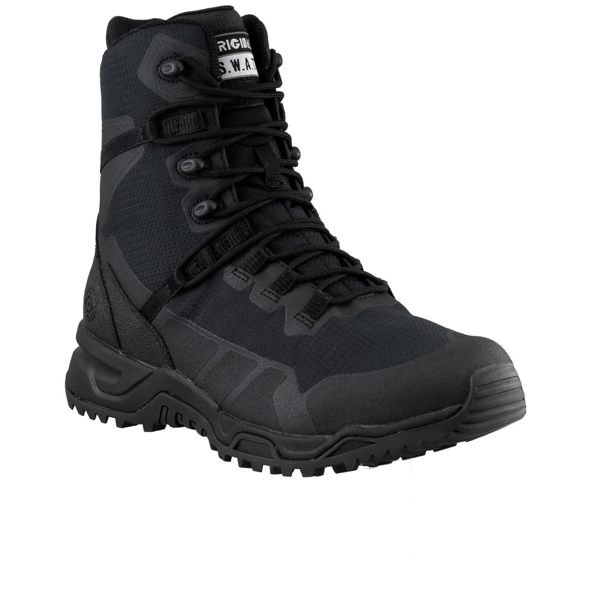 Original S.W.A.T. Alpha Fury 2.0 8-inch Side-Zip Safety Toe Men's Black Tactical Boot