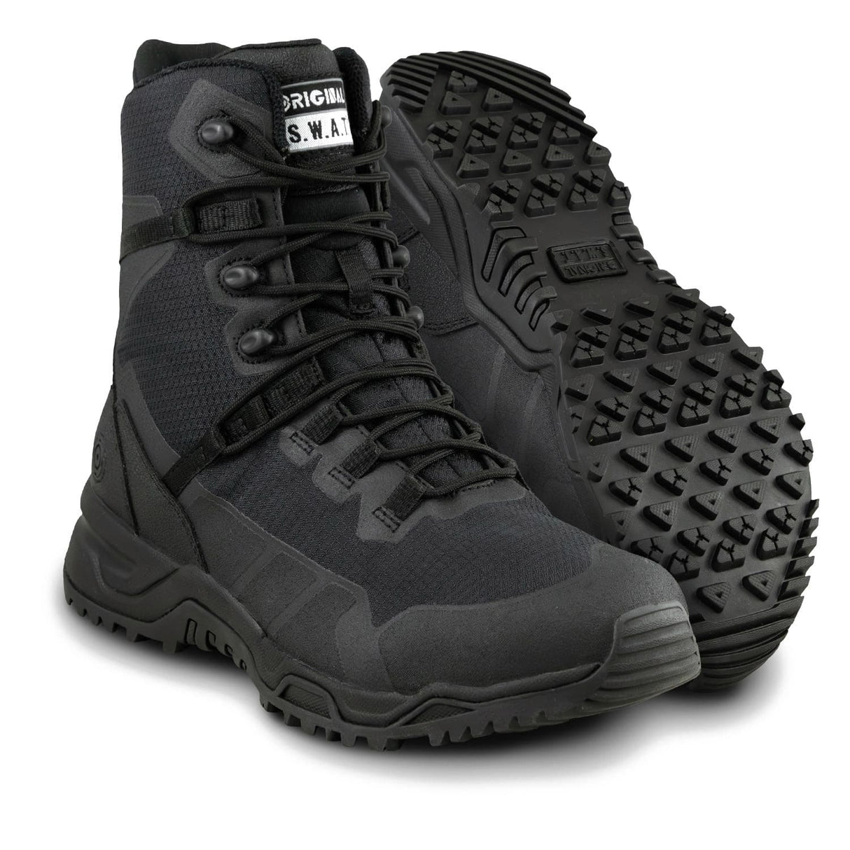 Original S.W.A.T. Alpha Fury 2.0 8-inch Side-Zip Safety Toe Men's Black Tactical Boot