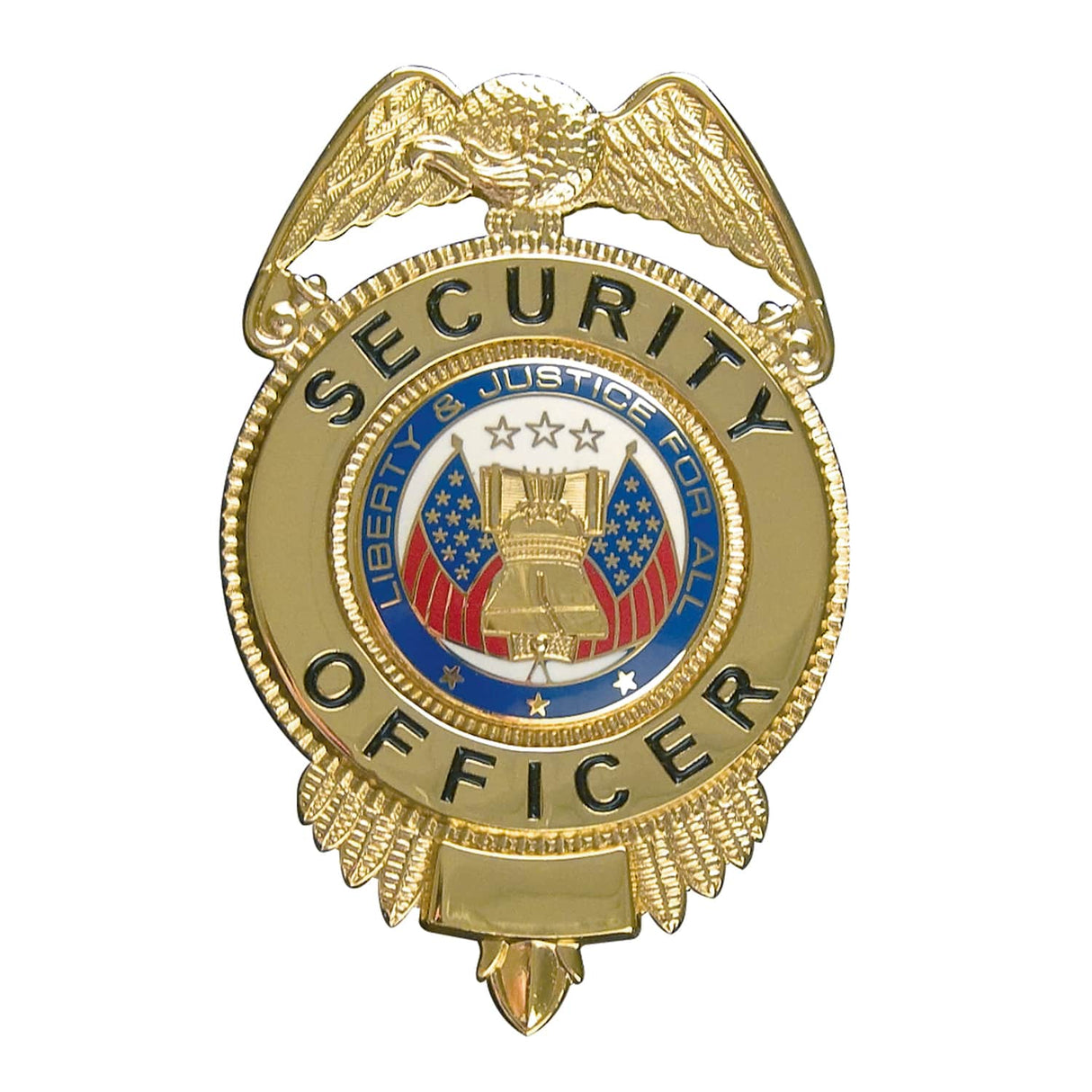 Round Security Officer Badge with US Flags & Eagle