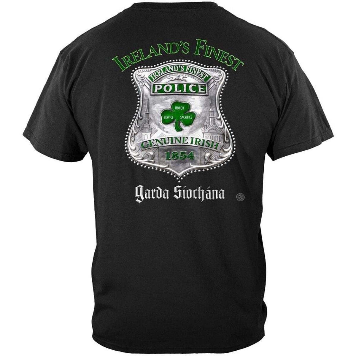Ireland's Finest Genuine Irish Police Black T-Shirt