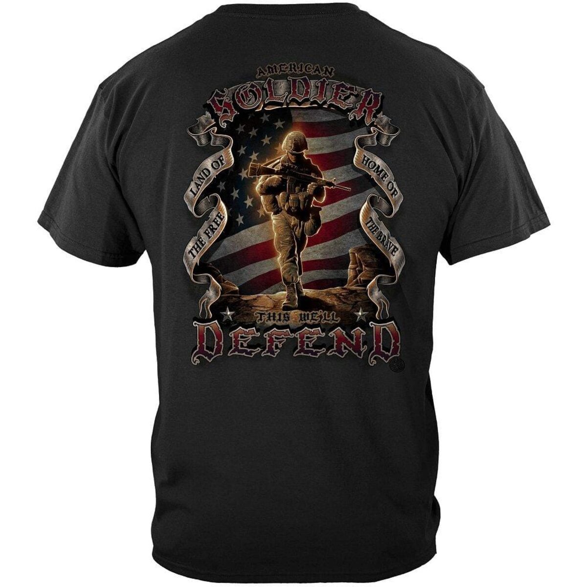 American Soldier This We'll Defend Black T-Shirt