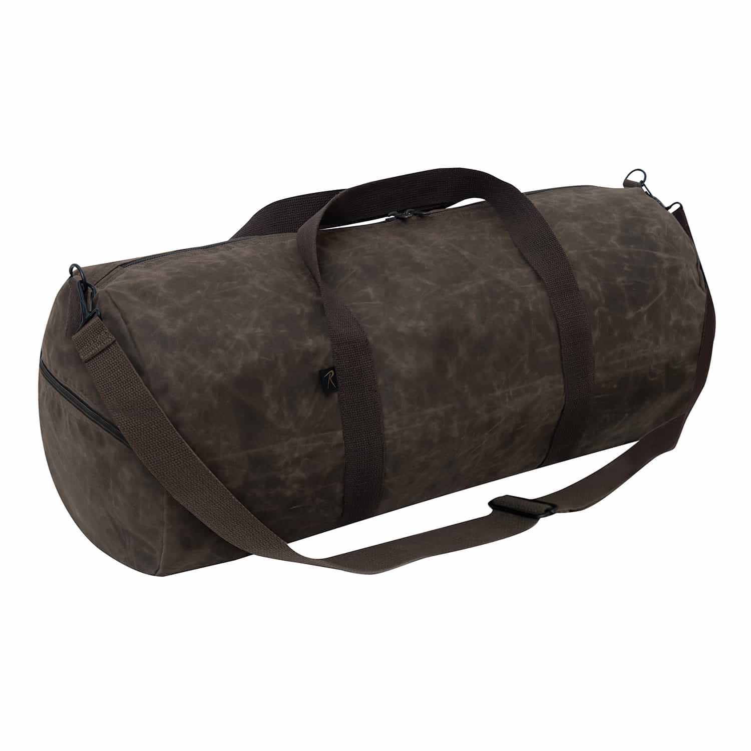24-Inch Vintage Round Waxed Canvas Duffle Bag