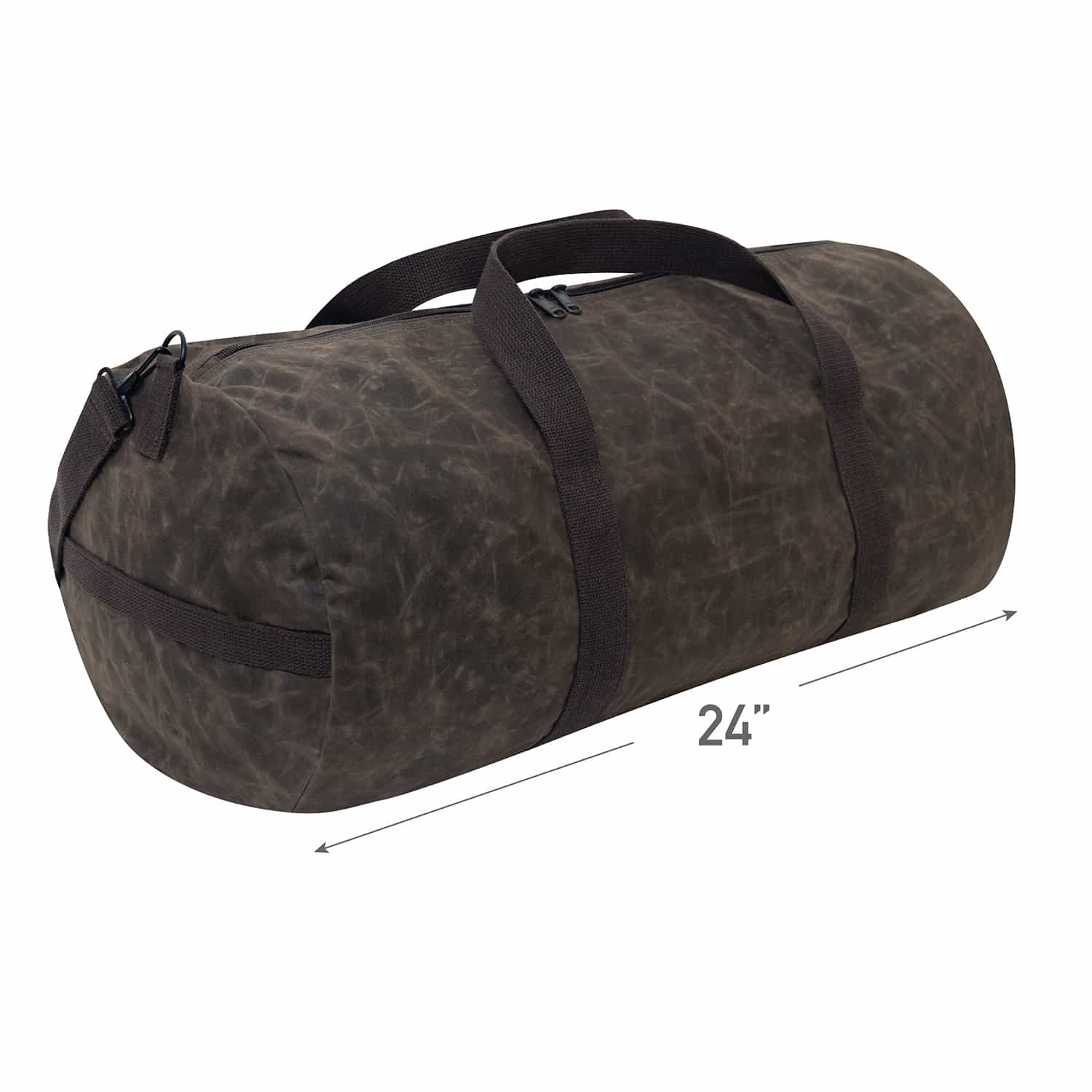 24-Inch Vintage Round Waxed Canvas Duffle Bag