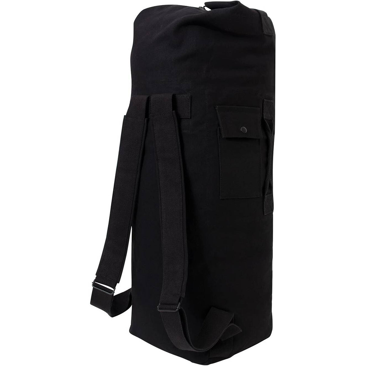 22-Inch Black Canvas Military Duffle Bag
