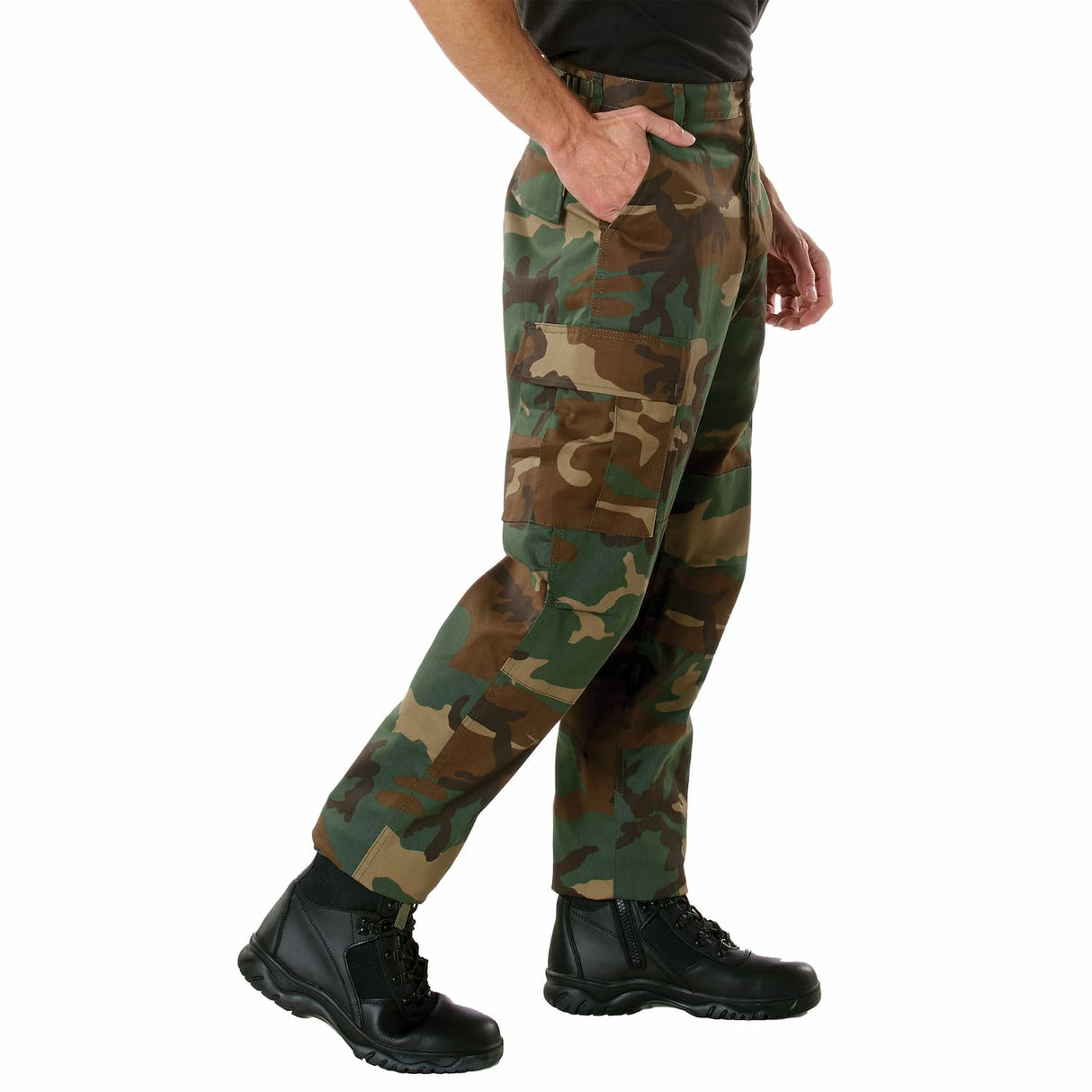 Relaxed Fit Camouflage Zipper Fly Military Cargo Pant