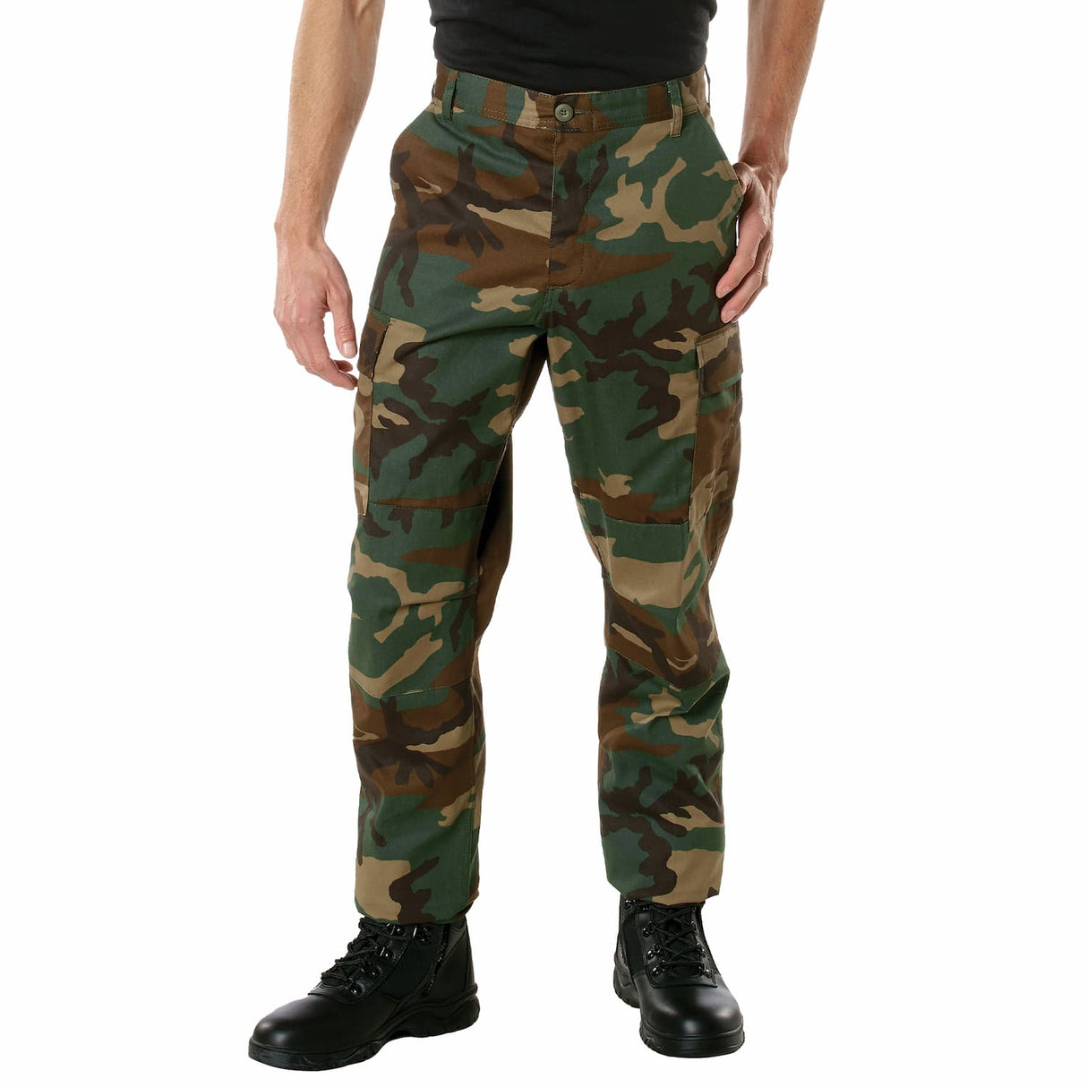 Relaxed Fit Camouflage Zipper Fly Military Cargo Pant