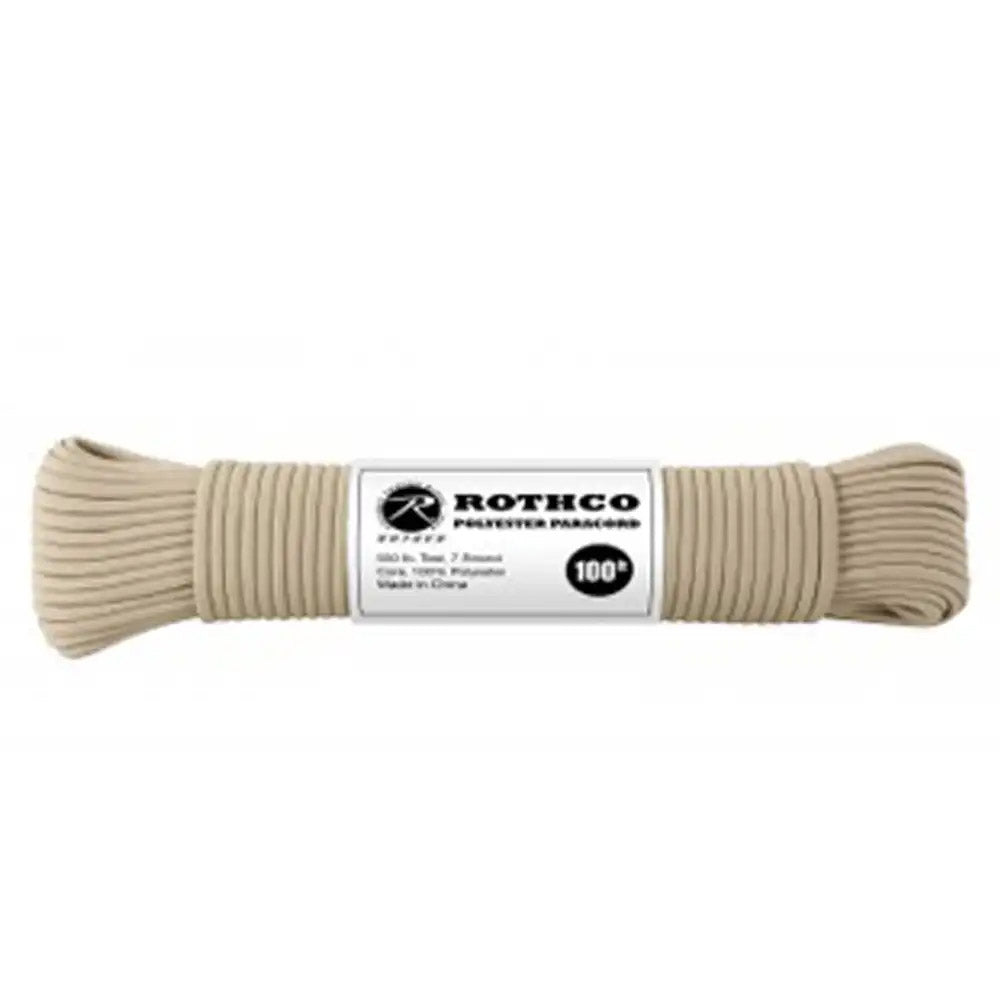 Enhanced Tan Polyester Paracord - 100 Feet