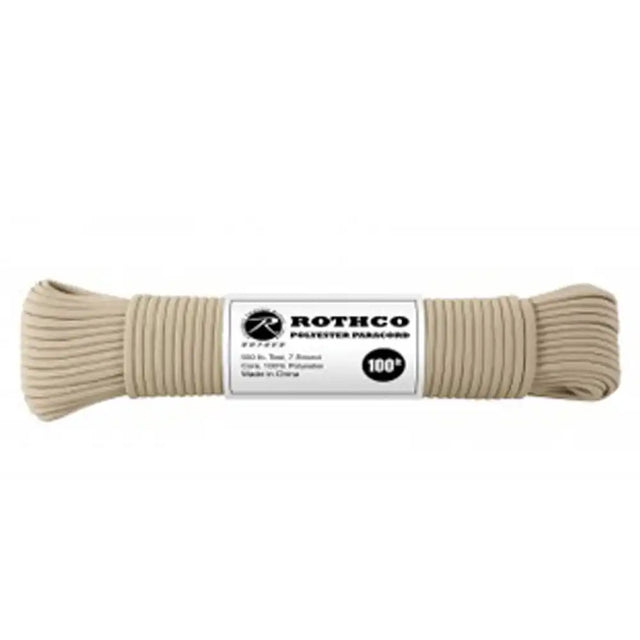Enhanced Tan Polyester Paracord - 100 Feet