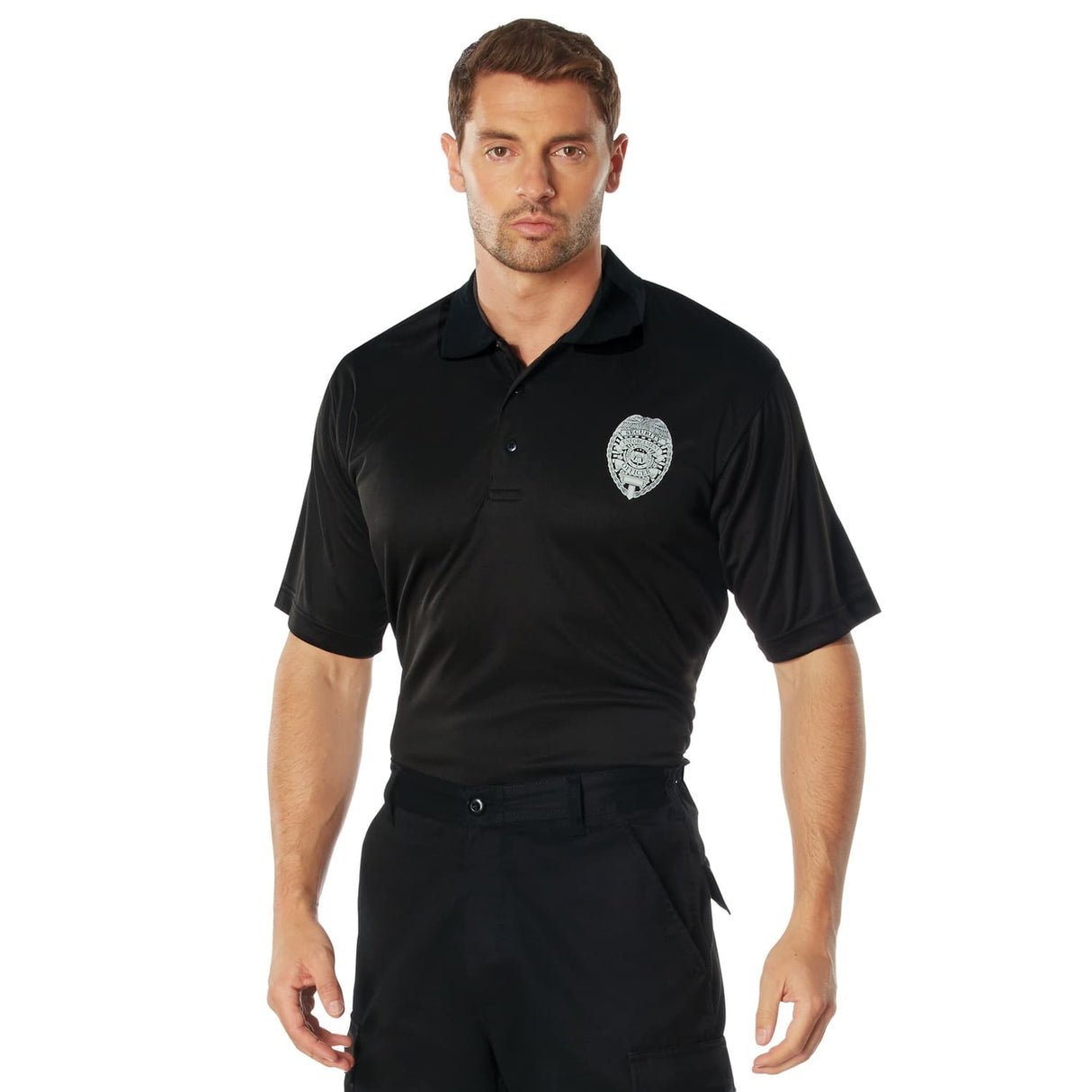 Security Moisture Wicking Polo Shirt with Badge