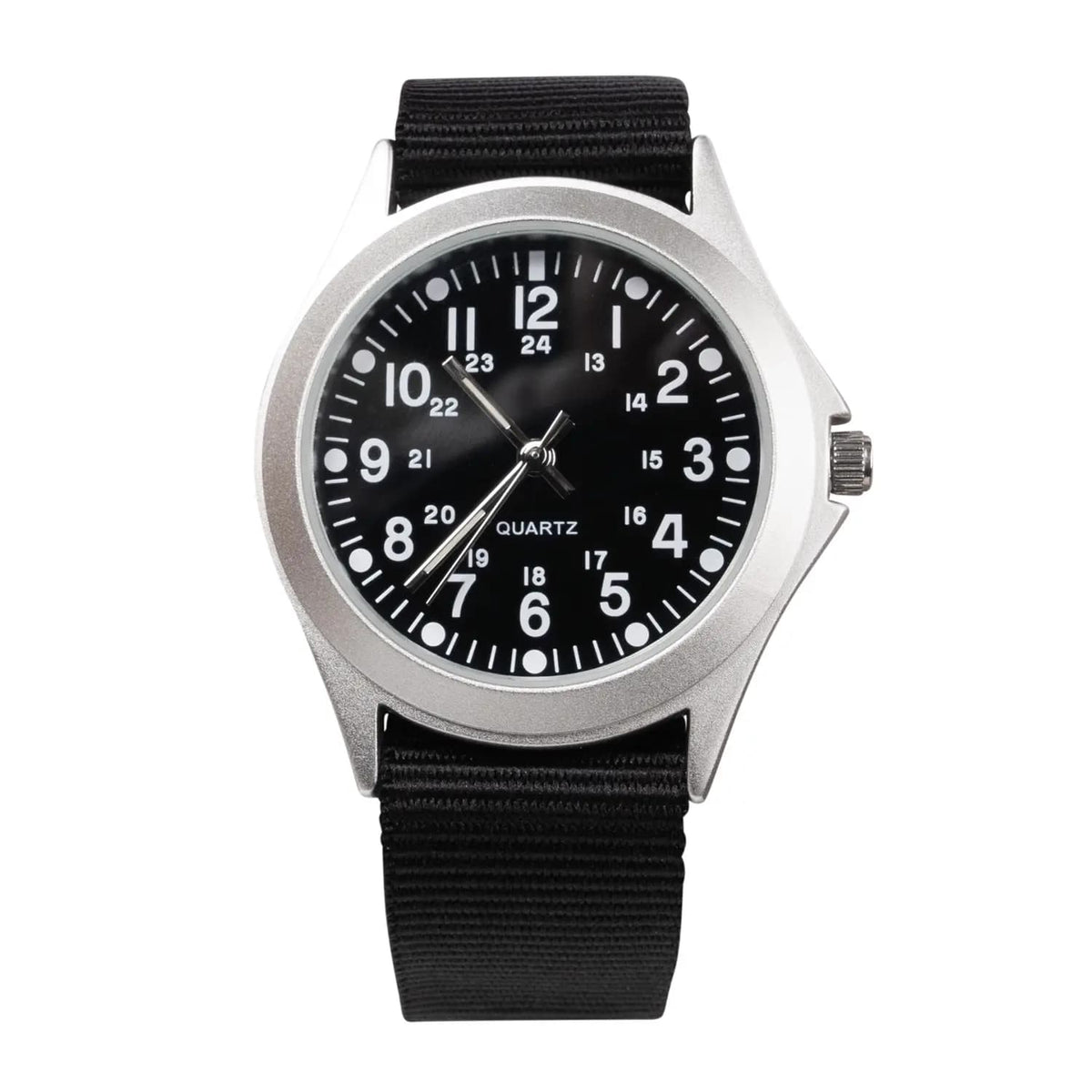 Black Quartz Movement Analog Military Watch