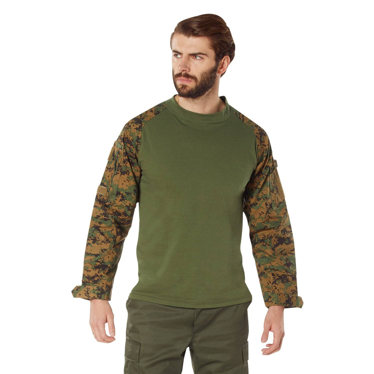 Green Digital Camo Tactical Airsoft Combat Shirt