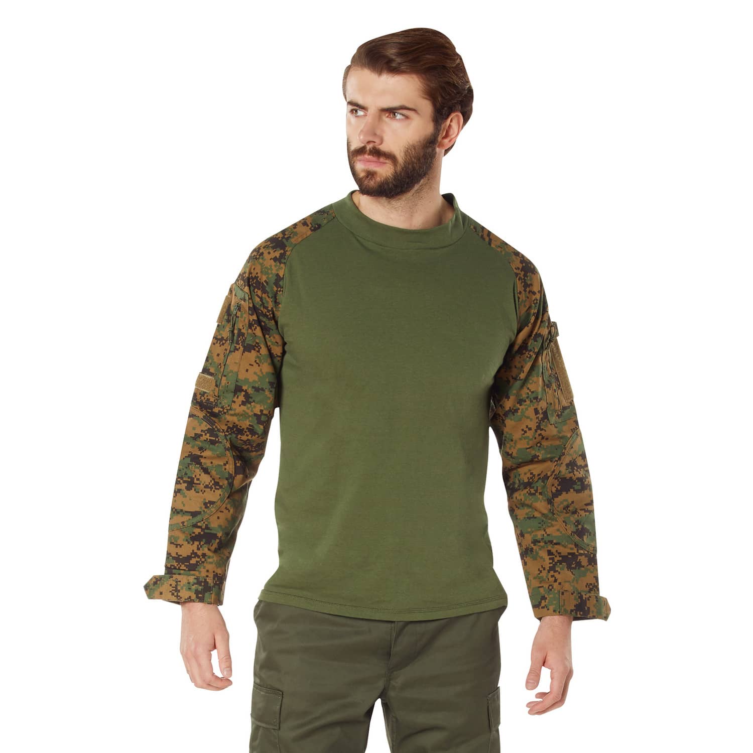 Green Digital Camo Tactical Airsoft Combat Shirt