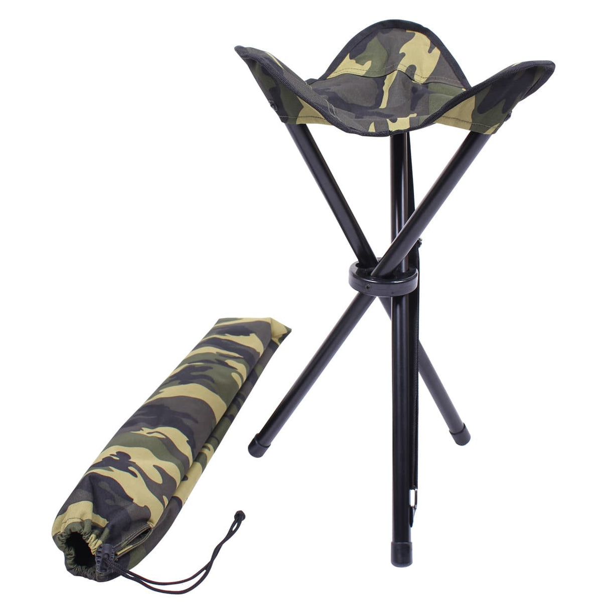 Compact Collapsible Camp Stool With Carry Bag