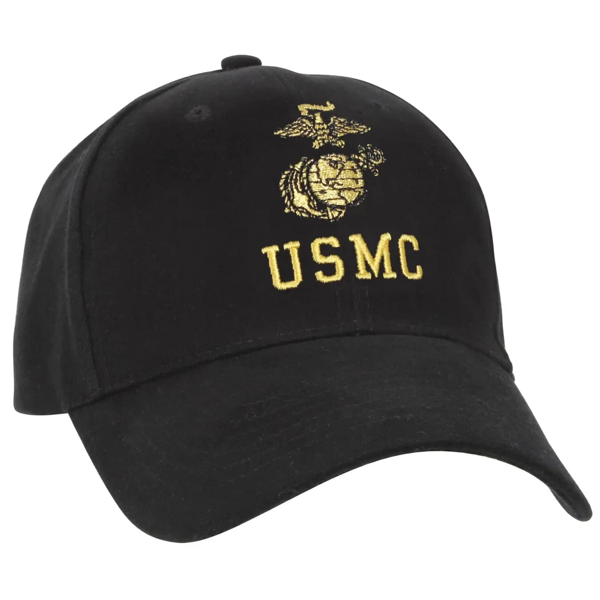 Black USMC Globe and Anchor Low Profile Baseball Hat