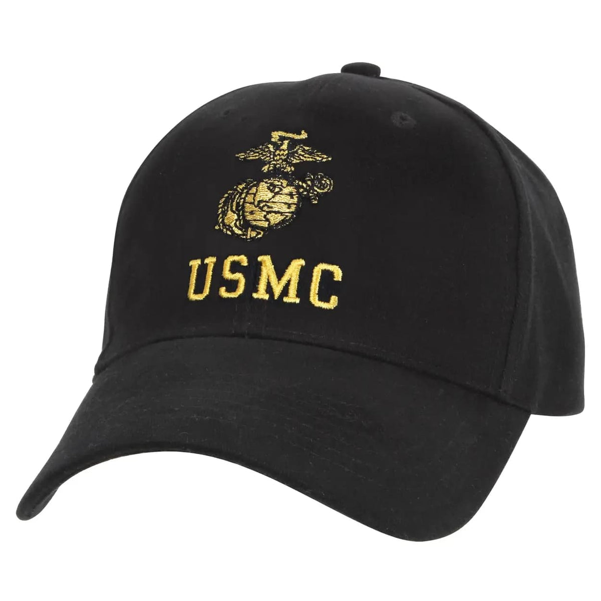 Black USMC Globe and Anchor Low Profile Baseball Hat