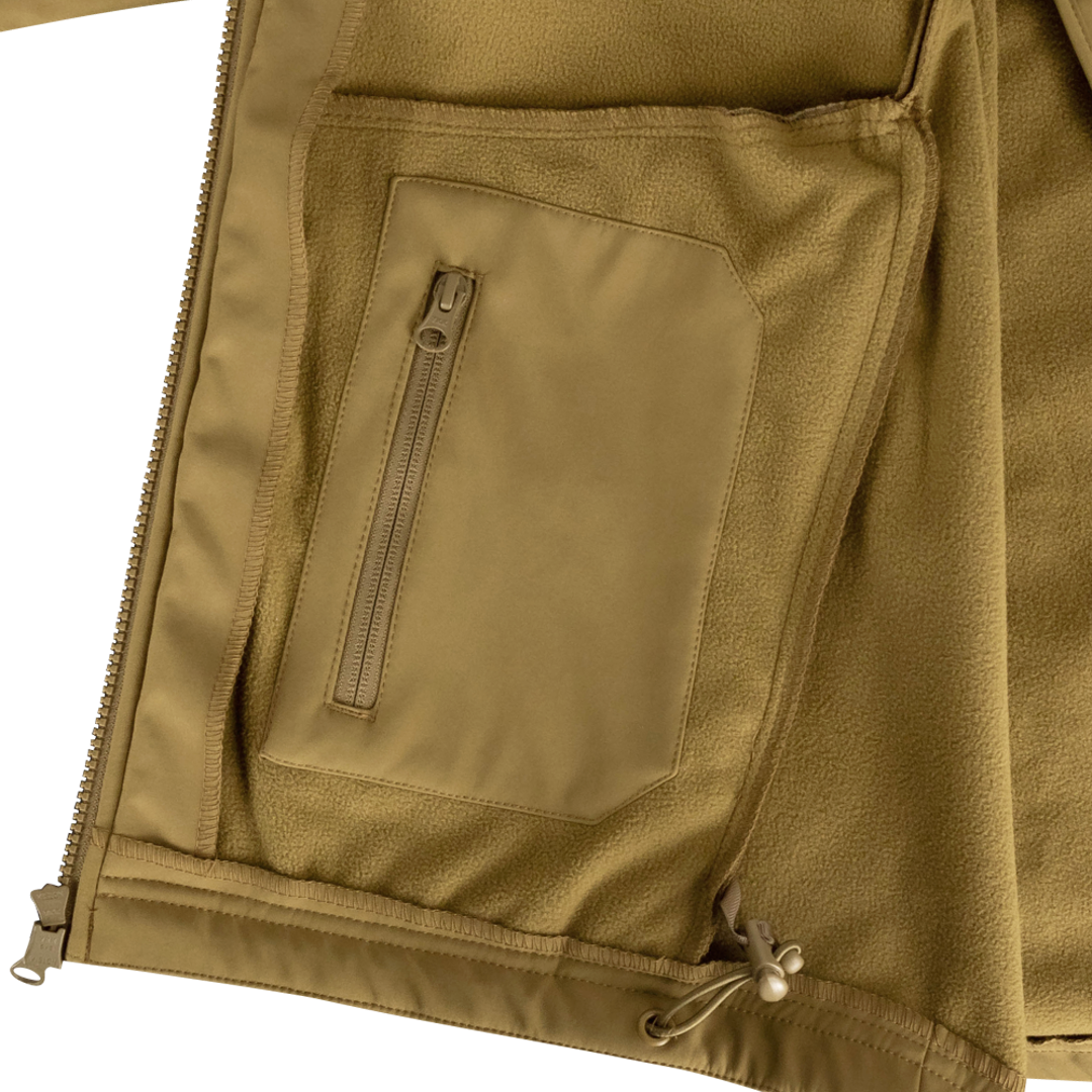 Phantom Softshell Jacket - Coyote right interior pocket detail