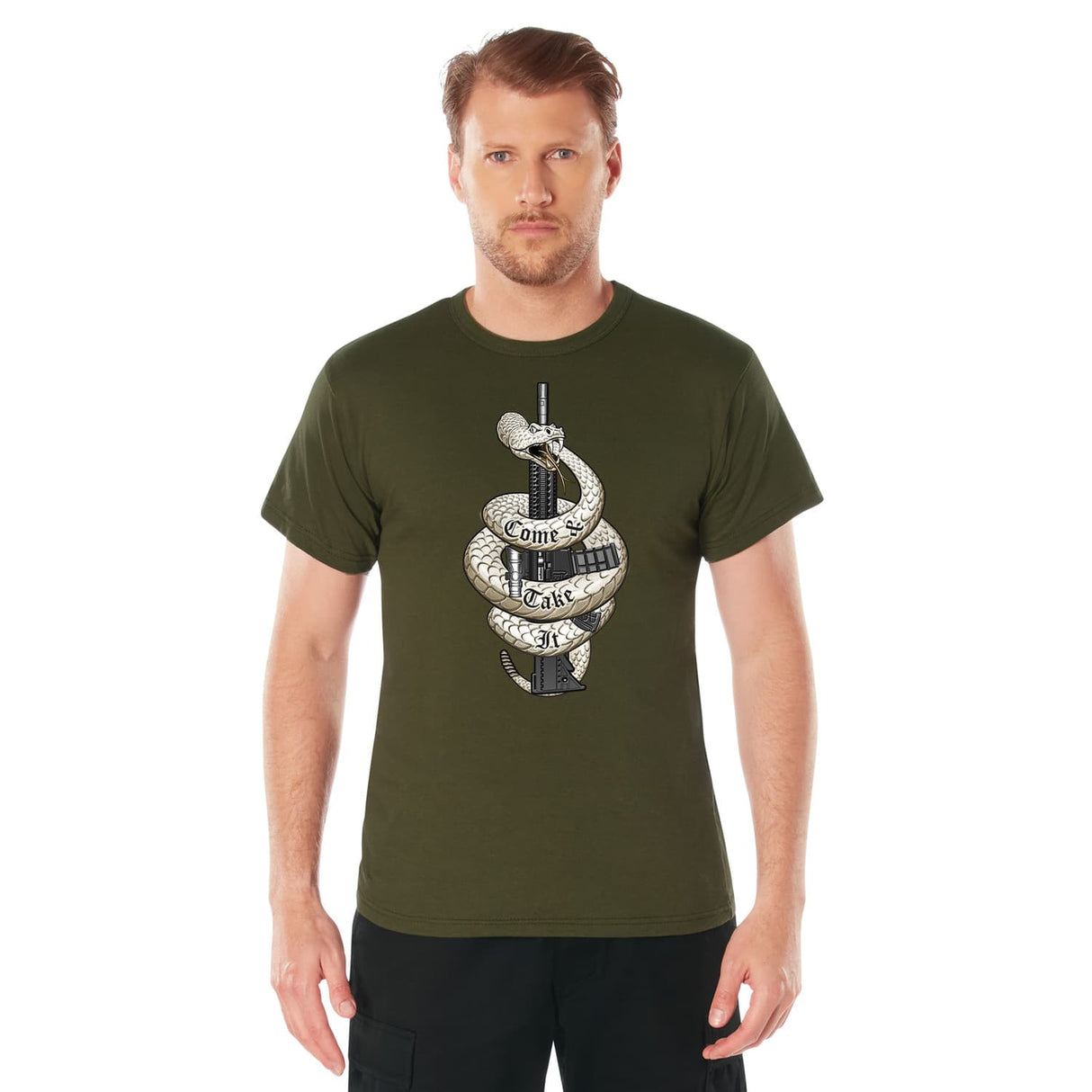 Olive Drab Come and Take It Graphic T-Shirt