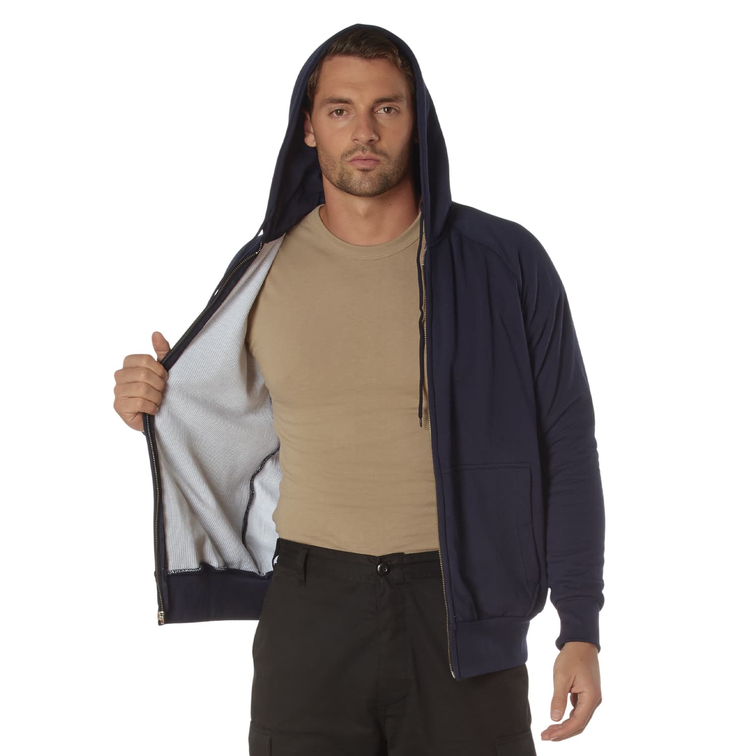 Thermal Lined Zip-Up Hooded Sweatshirt