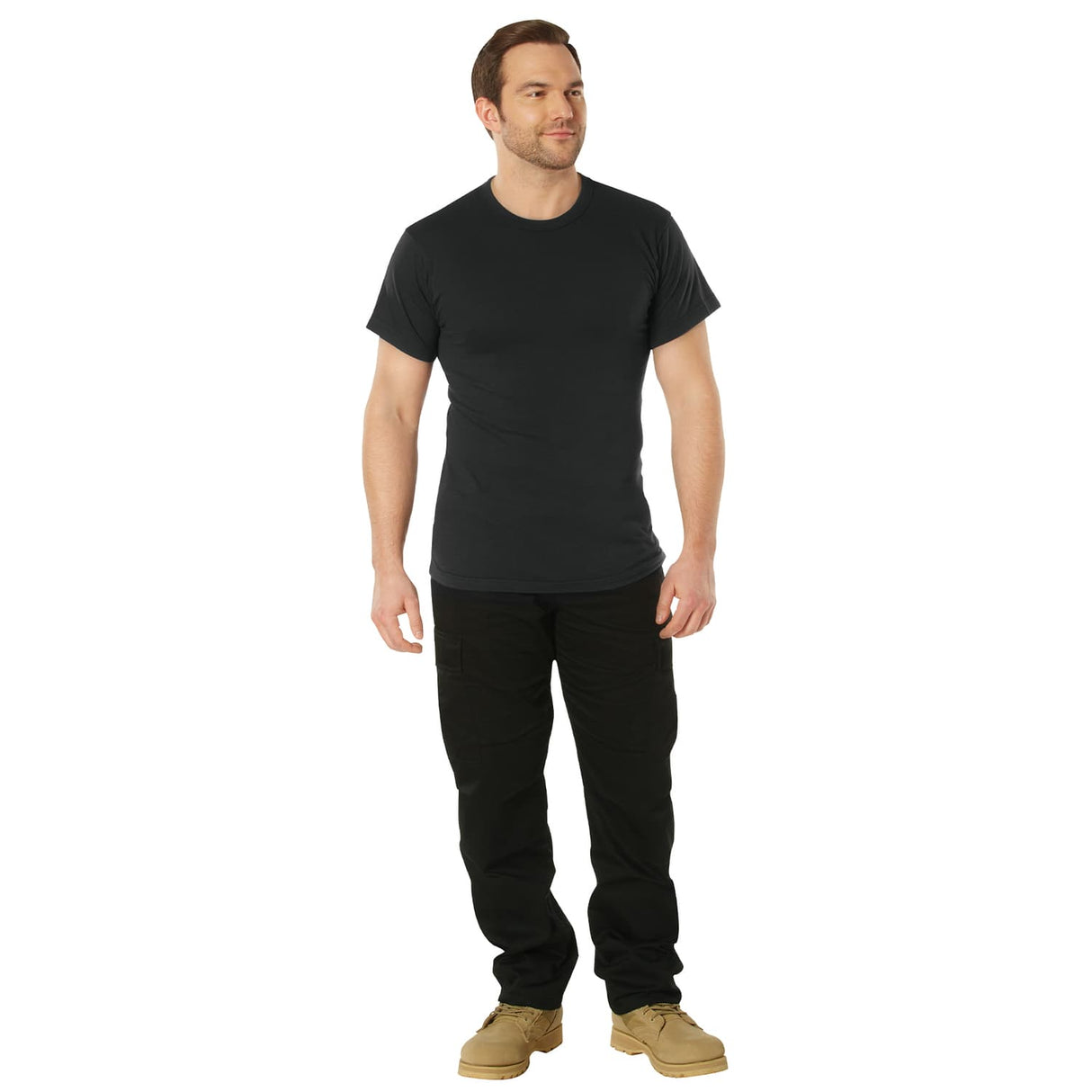 Solid Poly/Cotton Blend Military T-Shirt