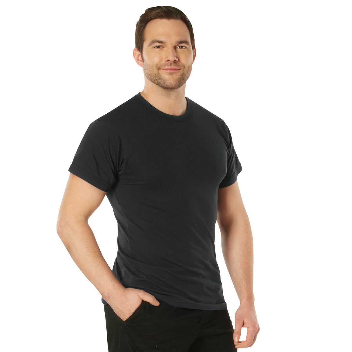 Solid Poly/Cotton Blend Military T-Shirt