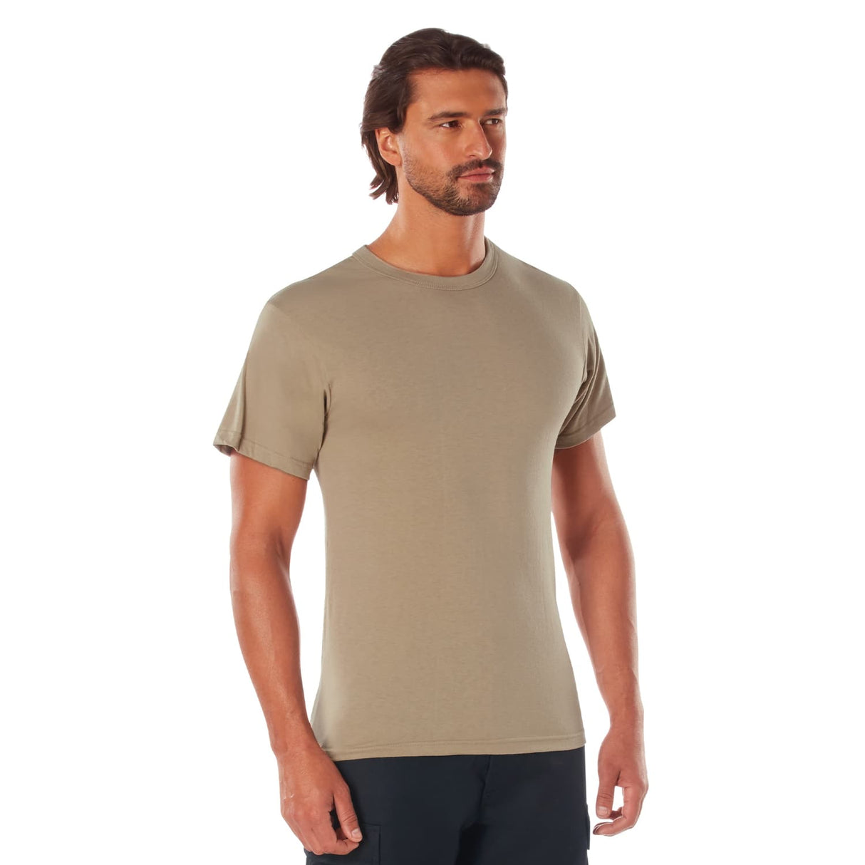 Solid Poly/Cotton Blend Military T-Shirt