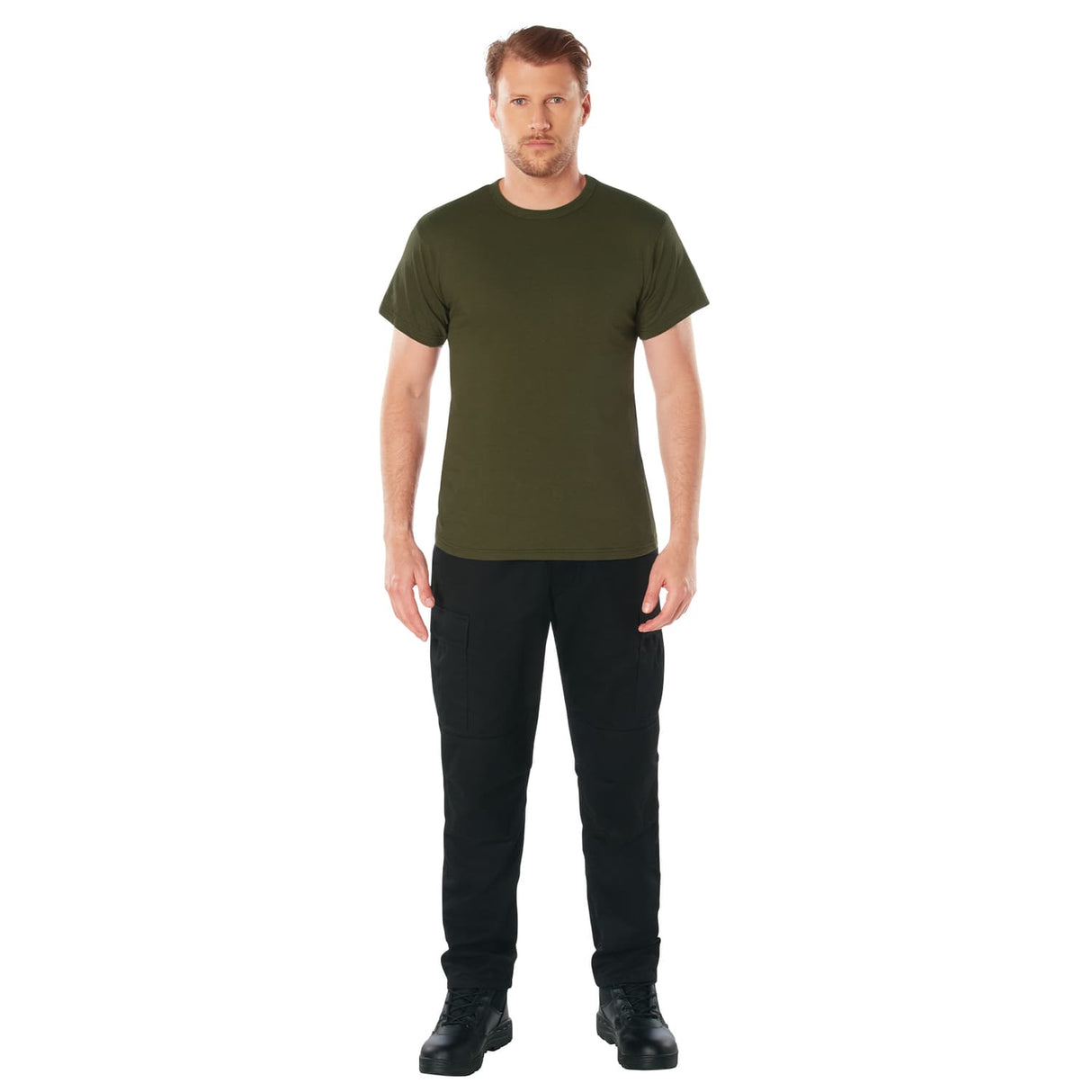 Solid Poly/Cotton Blend Military T-Shirt