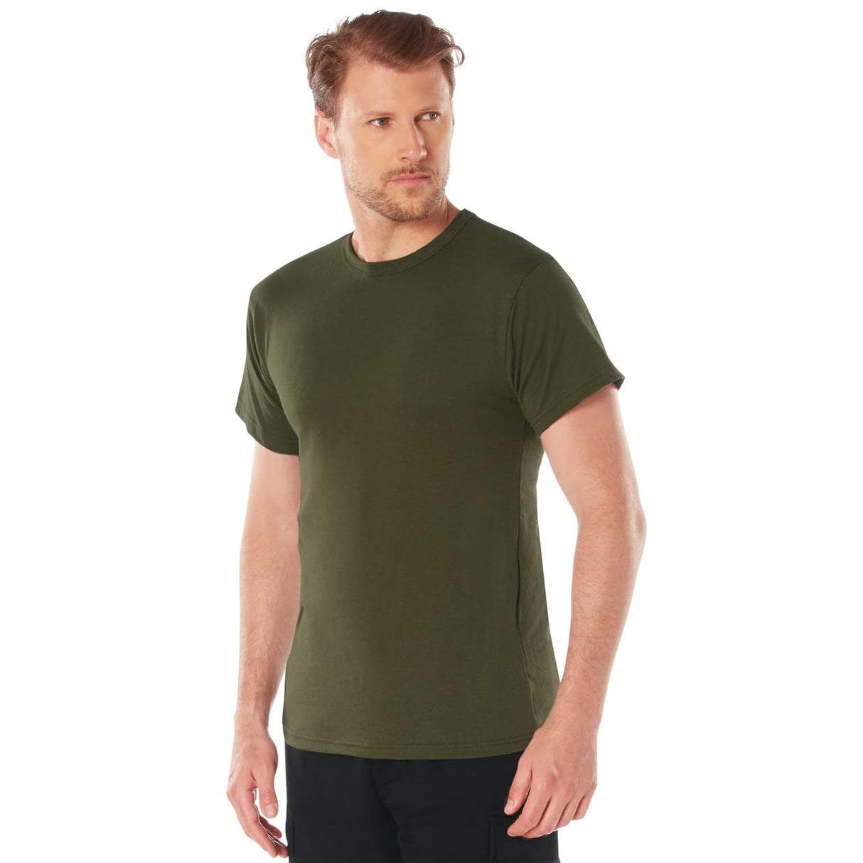 Solid Poly/Cotton Blend Military T-Shirt