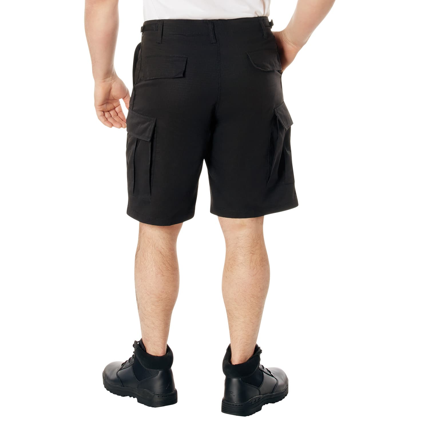 Black Military Style BDU Cargo Shorts