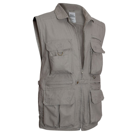 Khaki 2-in-1 Convertible Safari Vest and Jacket