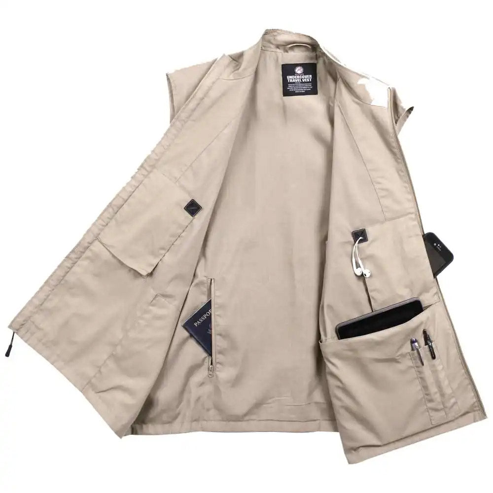 Khaki Lightweight Undercover Travel Vest